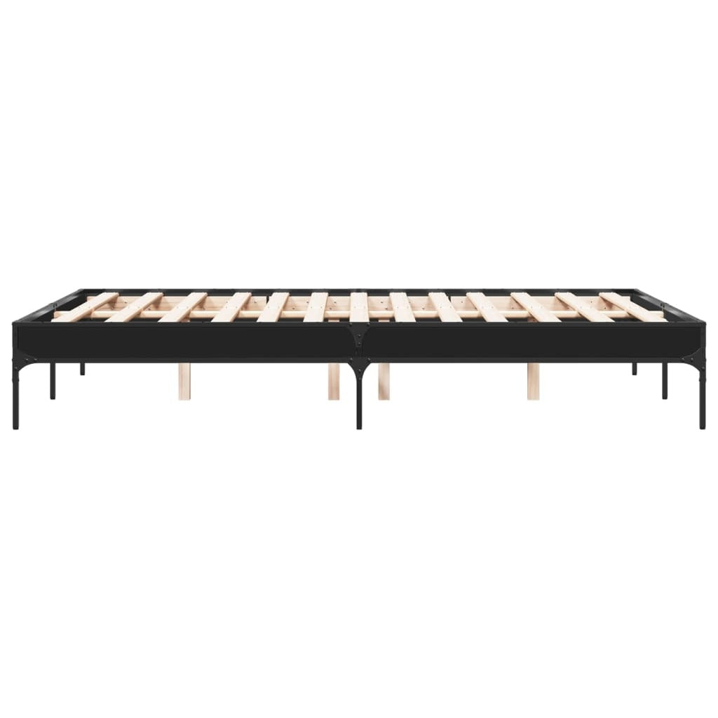 Bed Frame without Mattress Black 140x190 cm