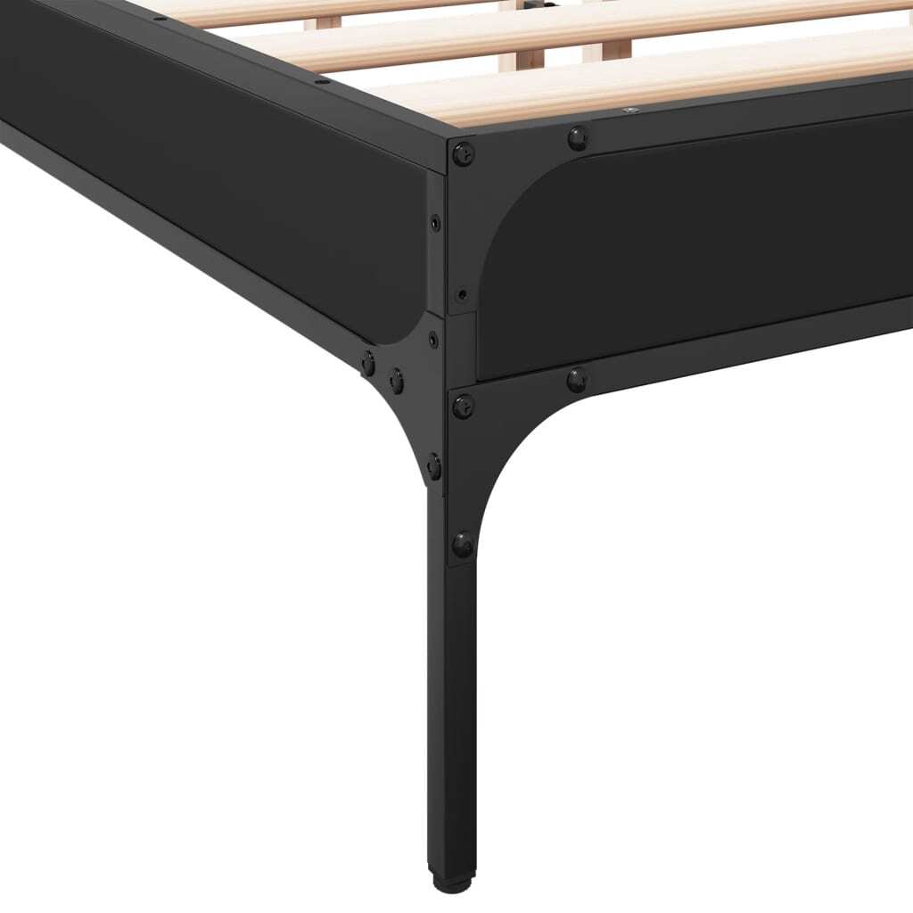 Bed Frame without Mattress Black 140x190 cm