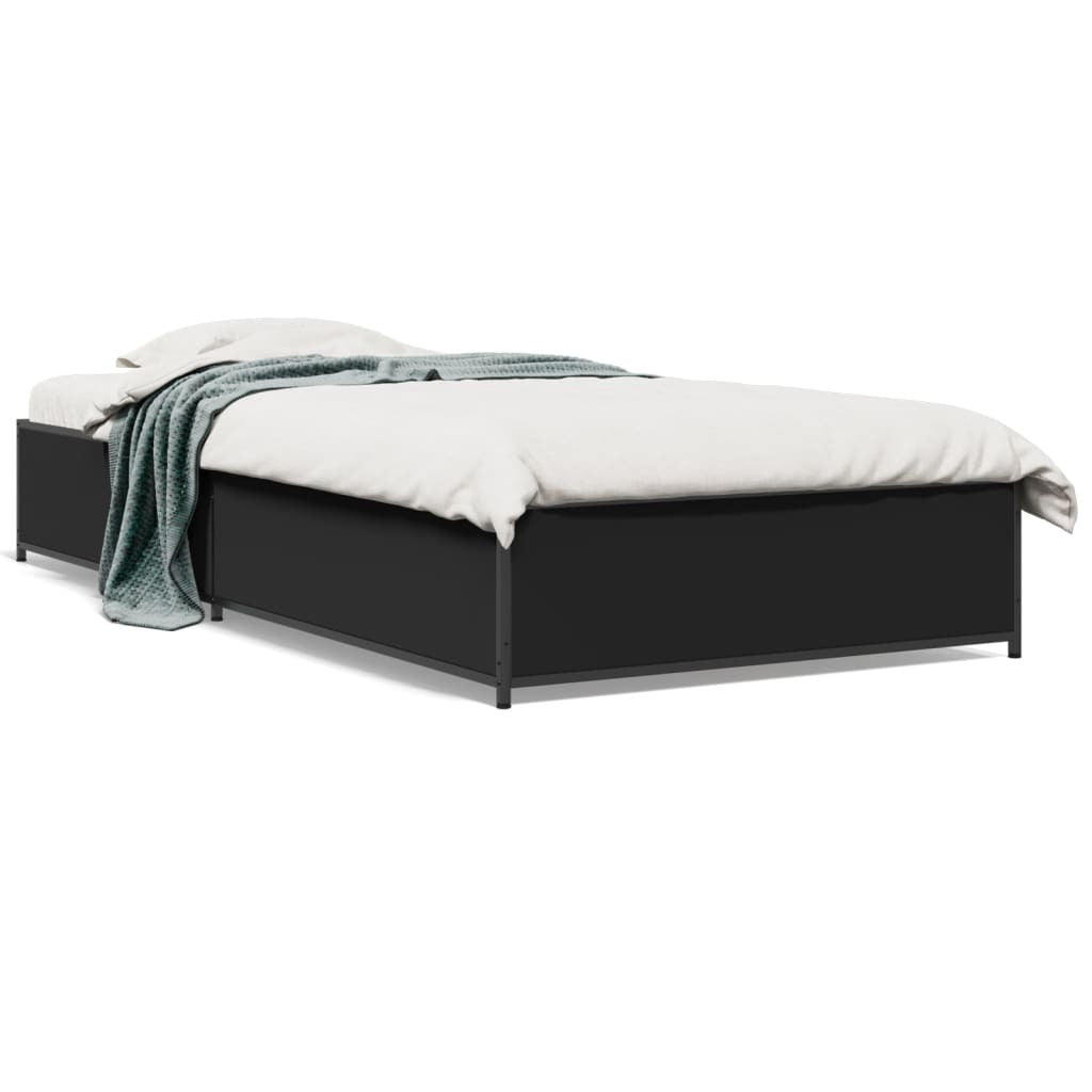 Bed Frame without Mattress Black 100x200 cm