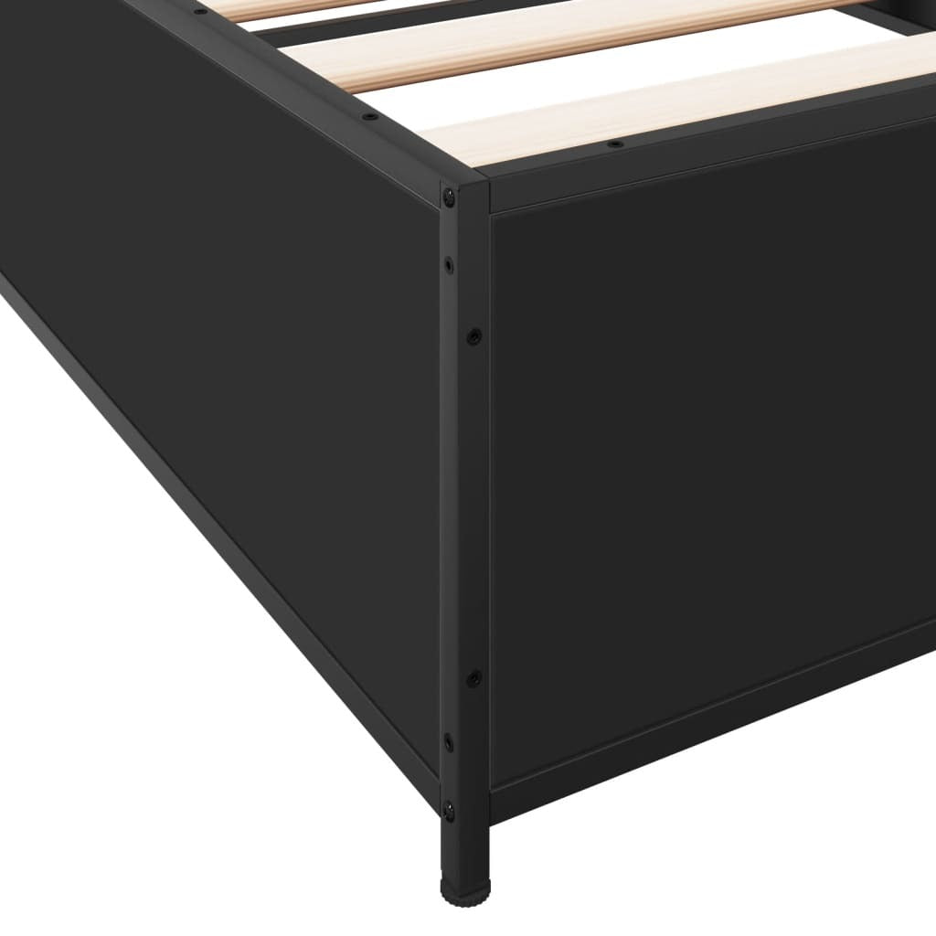 Bed Frame without Mattress Black 100x200 cm