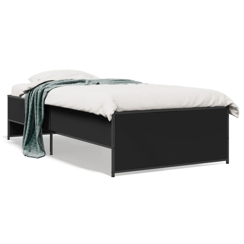 Bed Frame without Mattress Black 100x200 cm