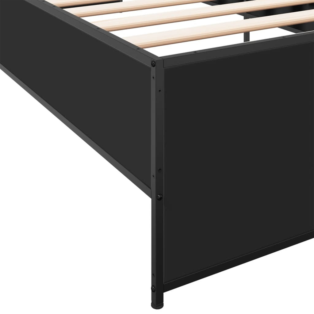 Bed Frame without Mattress Black 100x200 cm