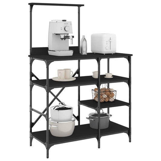 Baker's Rack Black 90x40x132 cm Engineered Wood and Metal