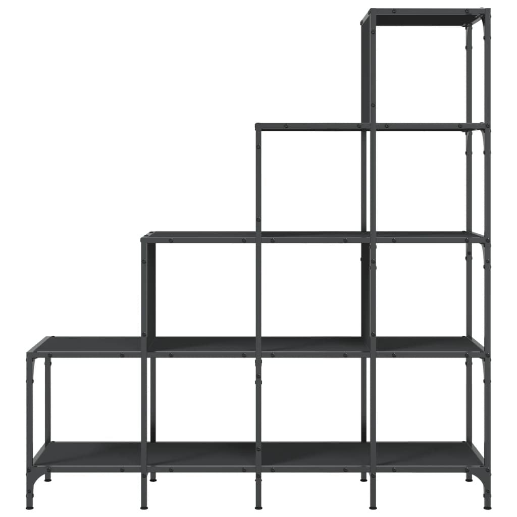 Bookcase Black 122x30x132 cm Engineered Wood and Metal