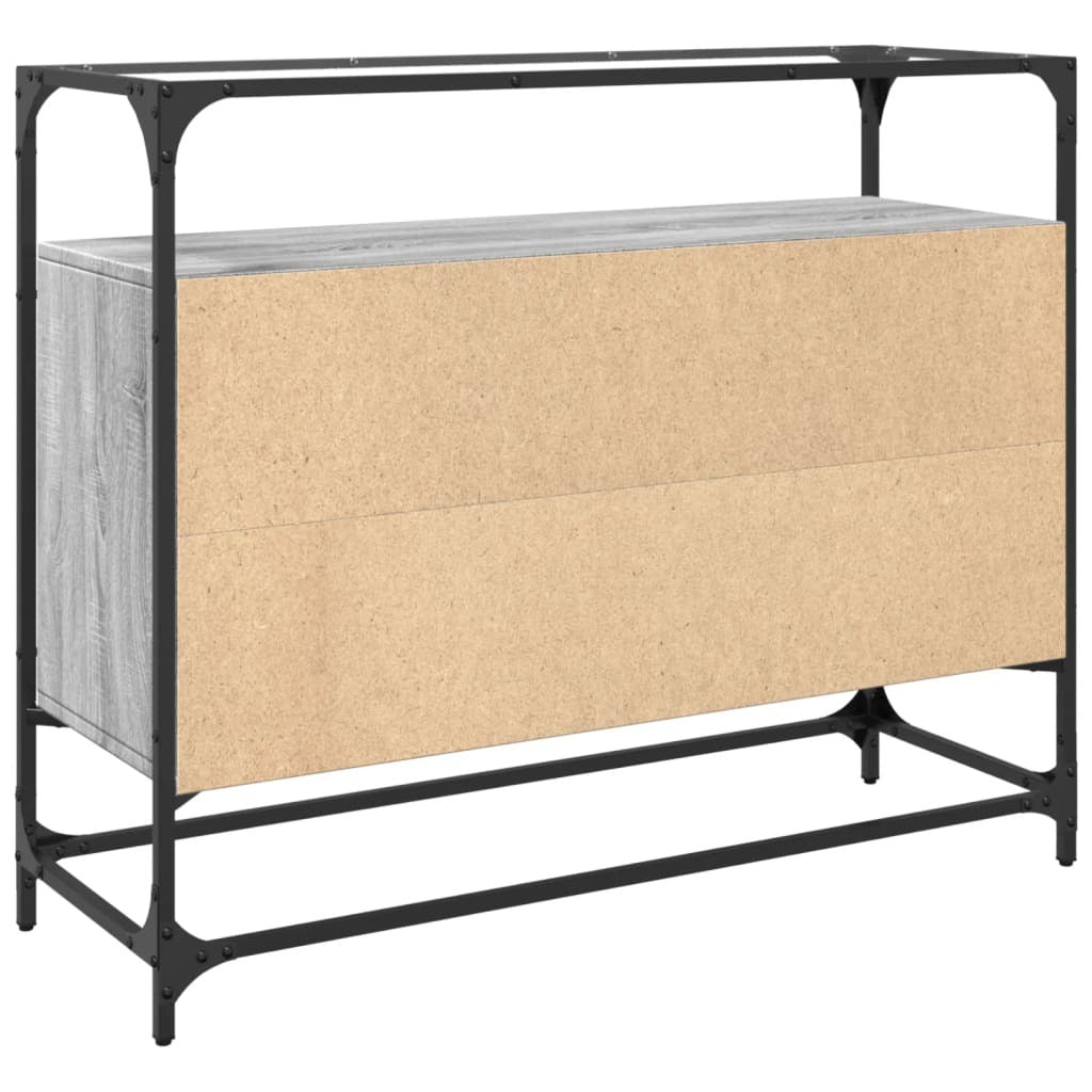 Sideboard with Glass Top Grey Sonoma 98x35x81 cm Engineered Wood