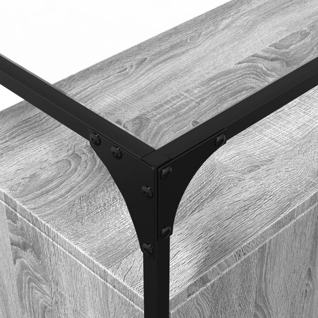 Sideboard with Glass Top Grey Sonoma 98x35x81 cm Engineered Wood