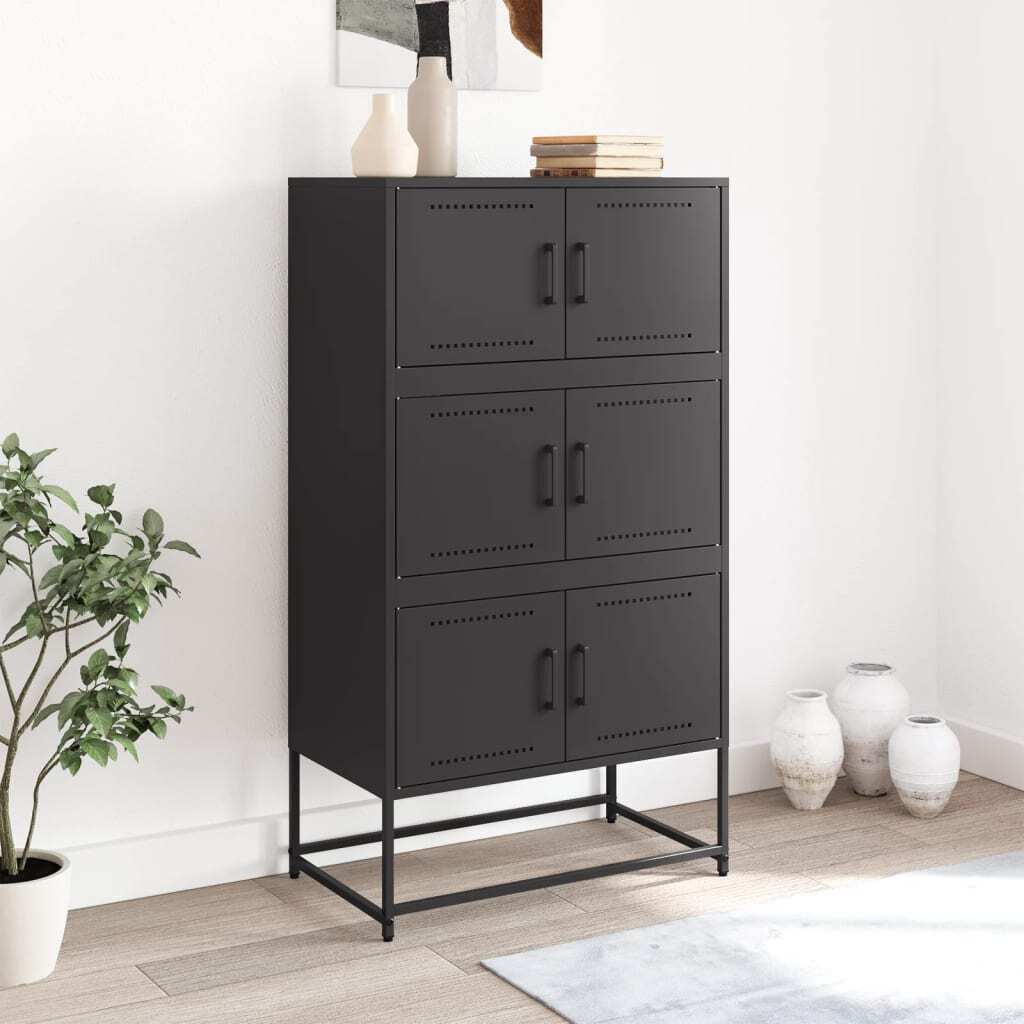 Sideboard Black 68.5x38.5x123.5 cm Steel