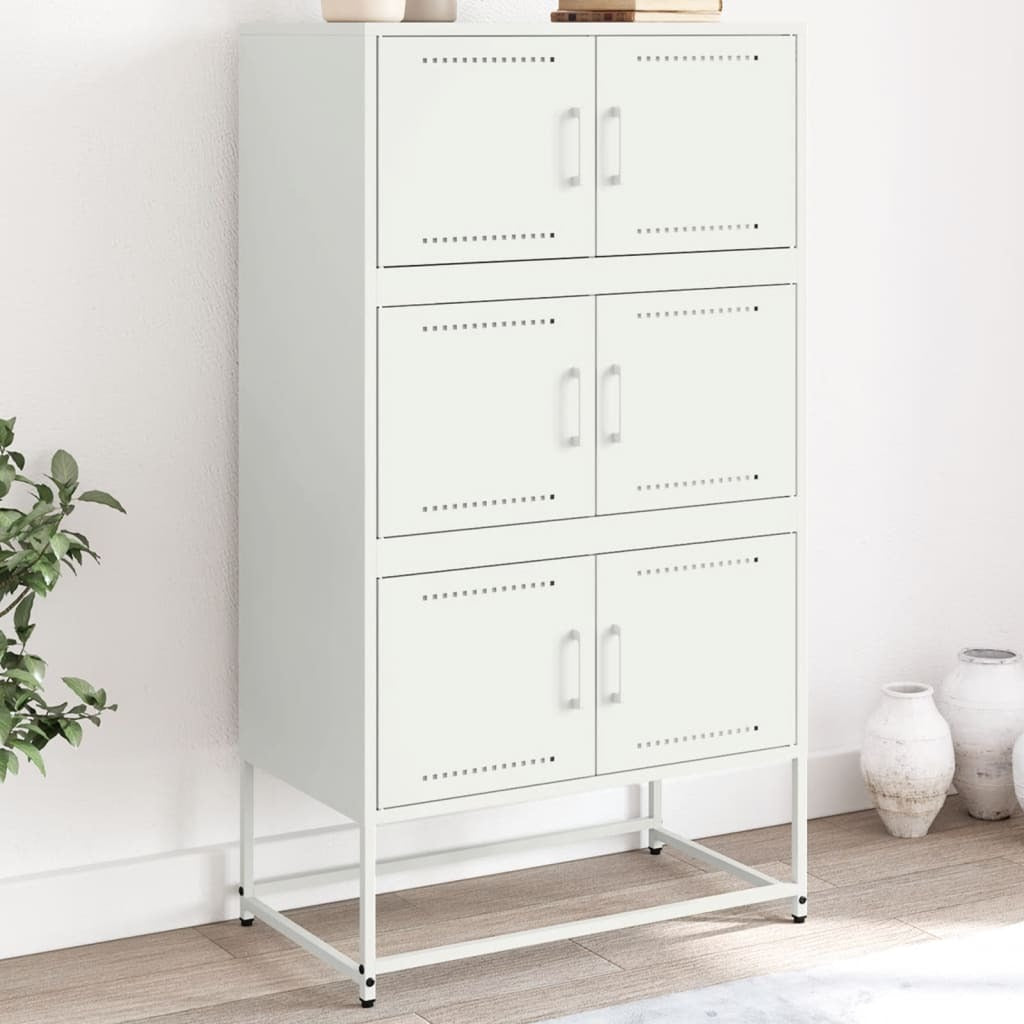 Sideboard White 68.5x38.5x123.5 cm Steel
