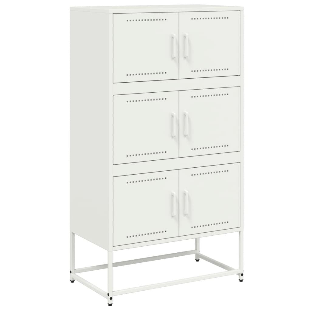 Sideboard White 68.5x38.5x123.5 cm Steel