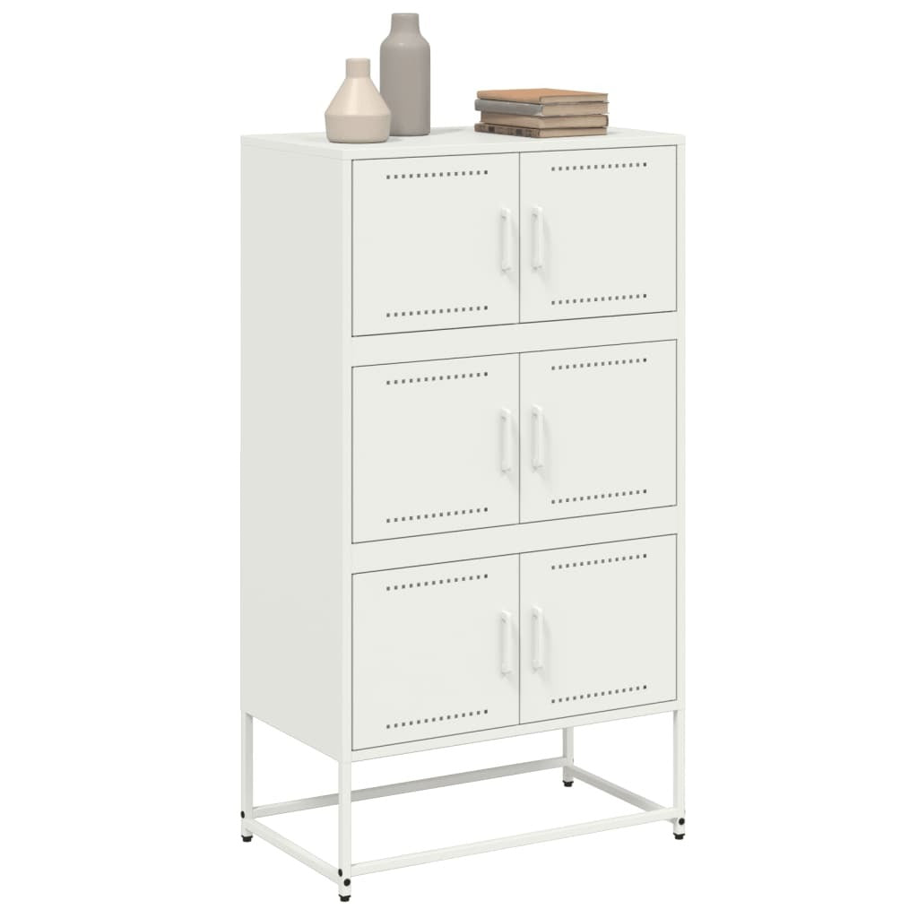 Sideboard White 68.5x38.5x123.5 cm Steel