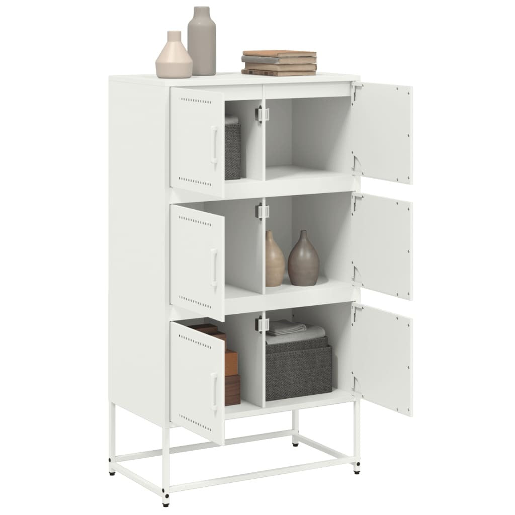 Sideboard White 68.5x38.5x123.5 cm Steel