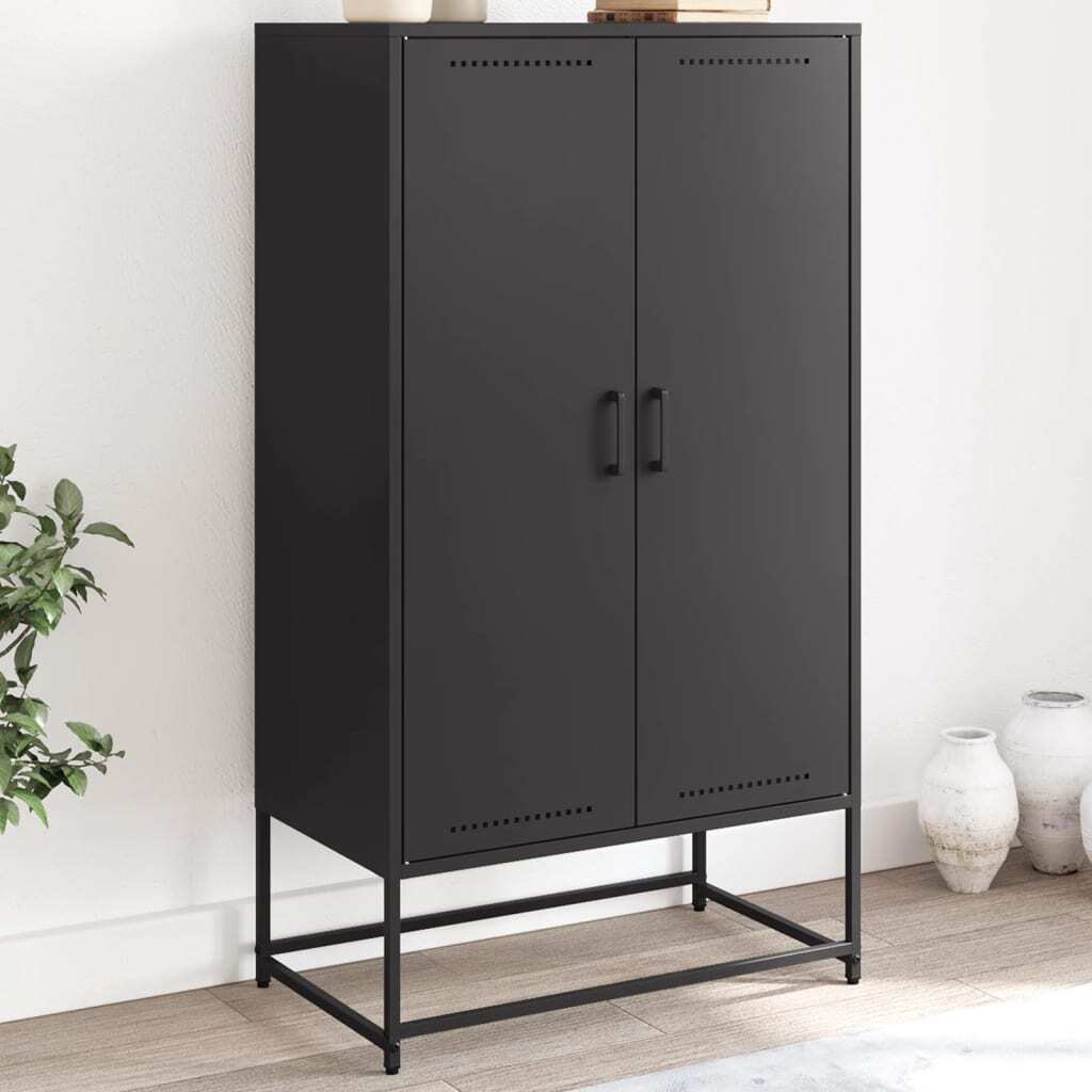 Highboard Black 68.5x38.5x123.5 cm Steel