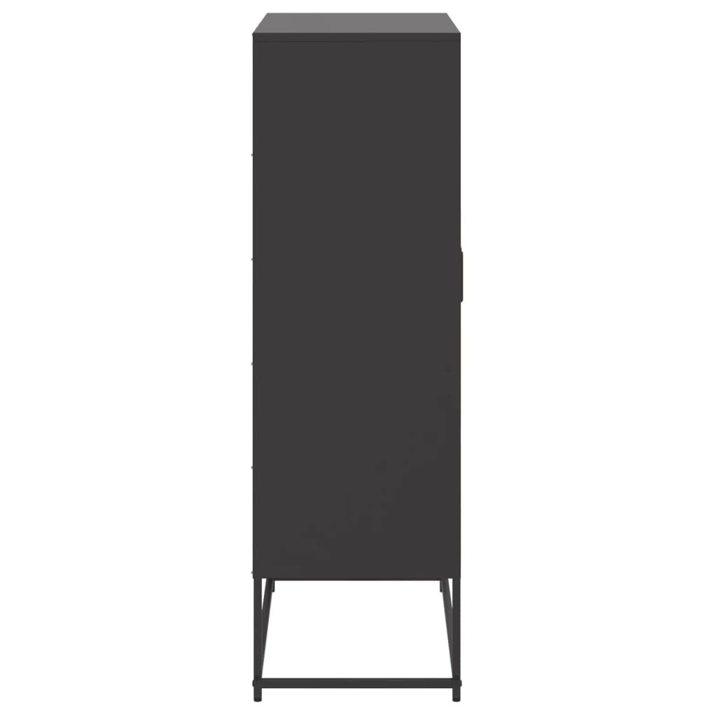 Highboard Black 68.5x38.5x123.5 cm Steel