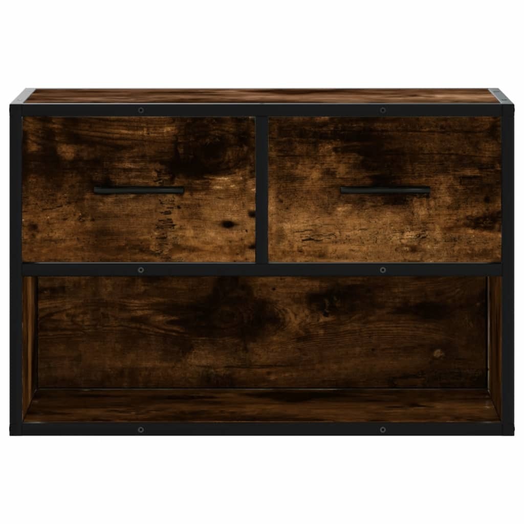 TV Cabinet Smoked Oak 60x31x39.5 cm Wood and Metal