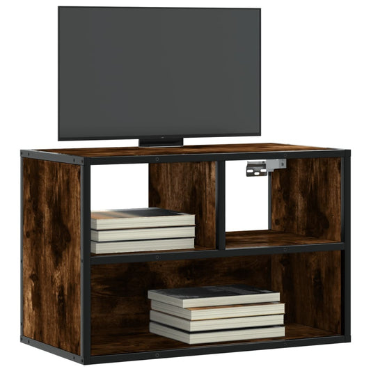 TV Cabinet Smoked Oak 60x31x39.5 cm Engineered Wood and Metal