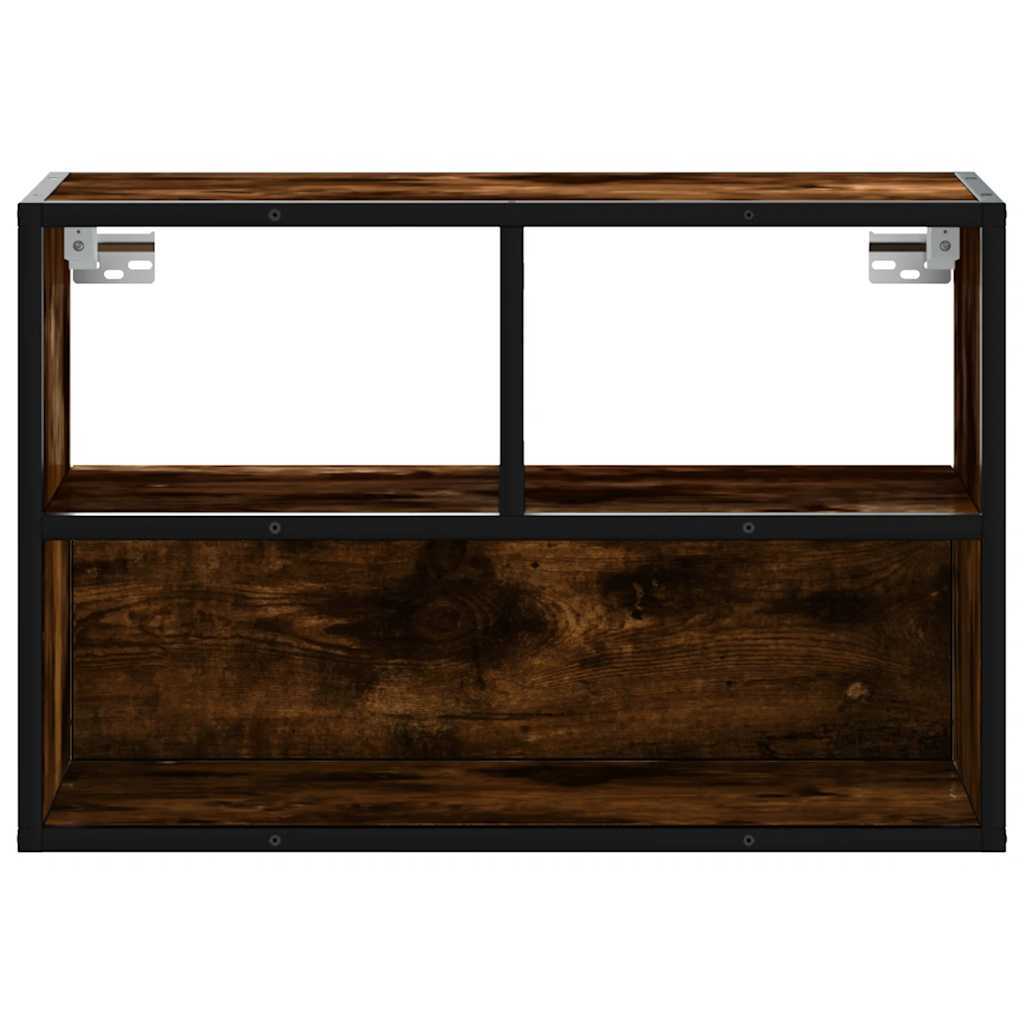 TV Cabinet Smoked Oak 60x31x39.5 cm Engineered Wood and Metal