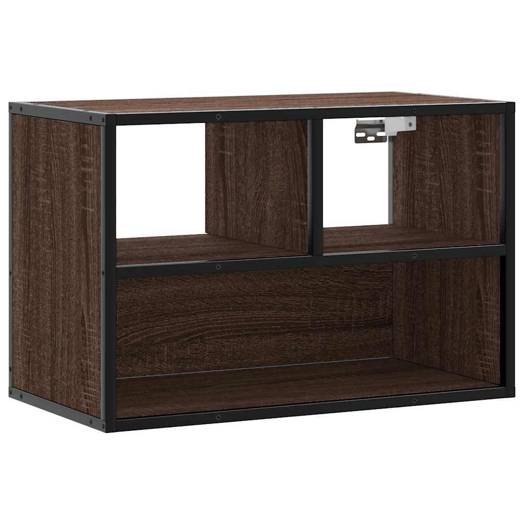 TV Cabinet Brown Oak 60x31x39.5 cm Engineered Wood and Metal