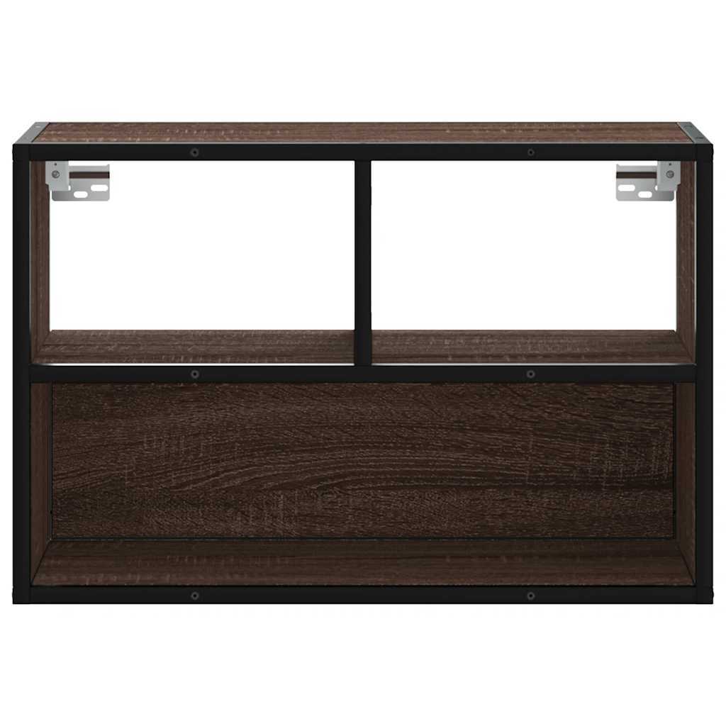 TV Cabinet Brown Oak 60x31x39.5 cm Engineered Wood and Metal