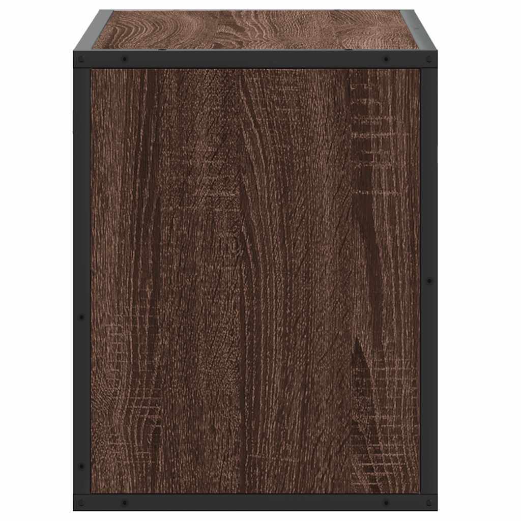 TV Cabinet Brown Oak 60x31x39.5 cm Engineered Wood and Metal