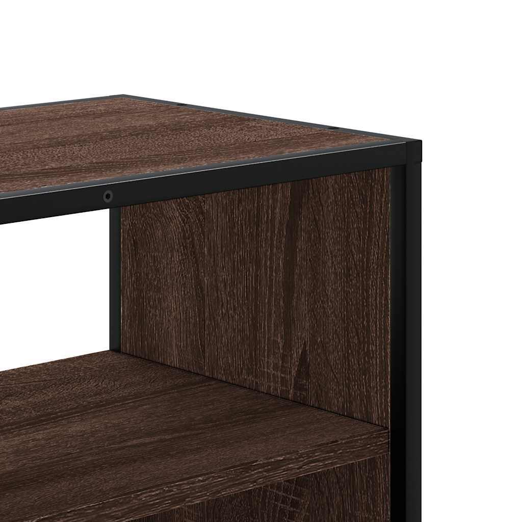 TV Cabinet Brown Oak 60x31x39.5 cm Engineered Wood and Metal