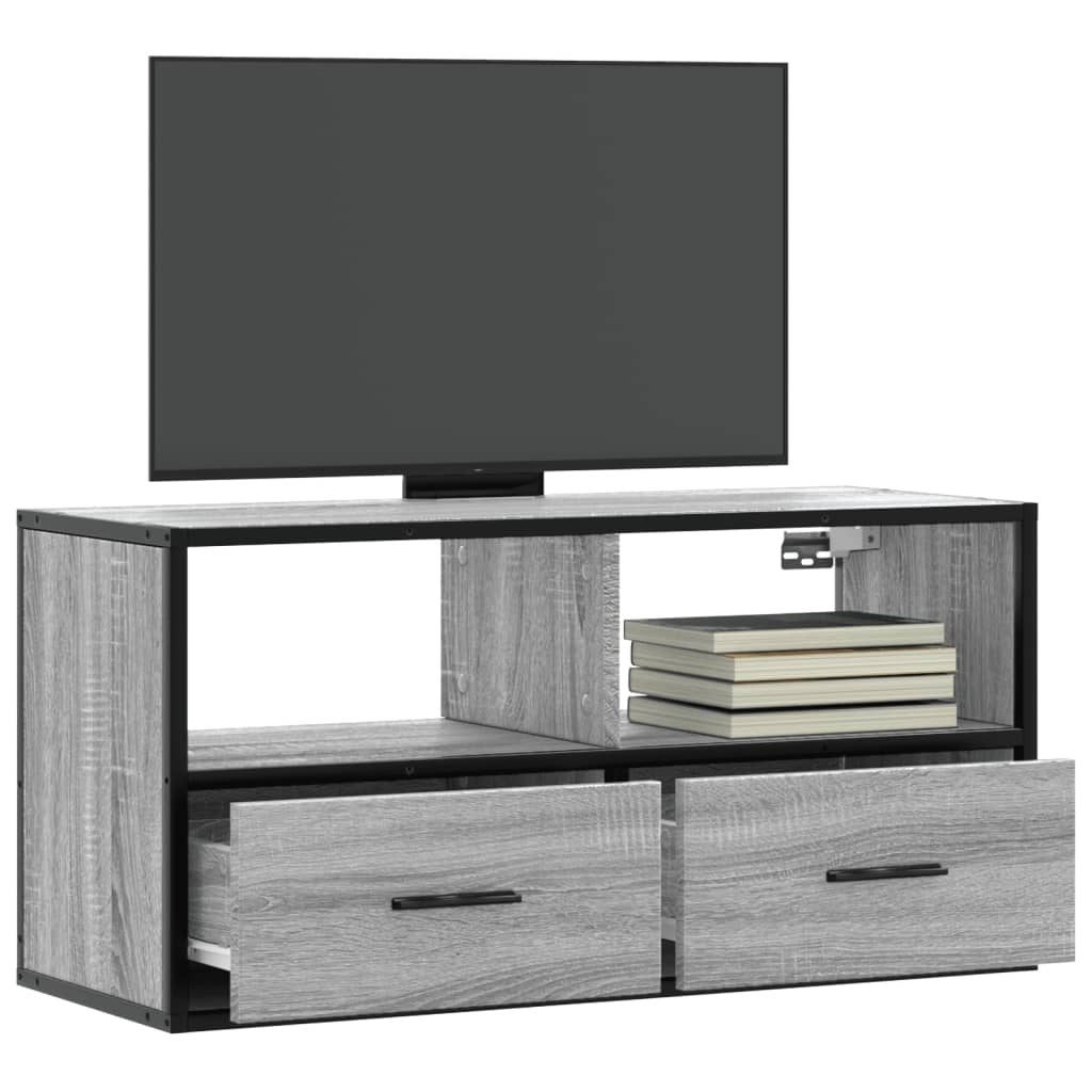 TV Cabinet Grey Sonoma 80x31x39.5 cm Engineered Wood and Metal