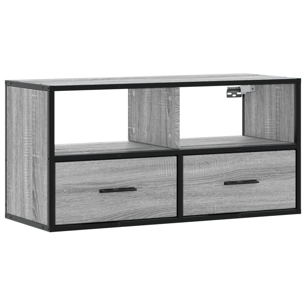 TV Cabinet Grey Sonoma 80x31x39.5 cm Engineered Wood and Metal