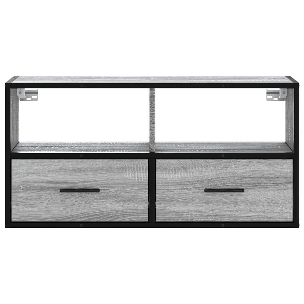 TV Cabinet Grey Sonoma 80x31x39.5 cm Engineered Wood and Metal