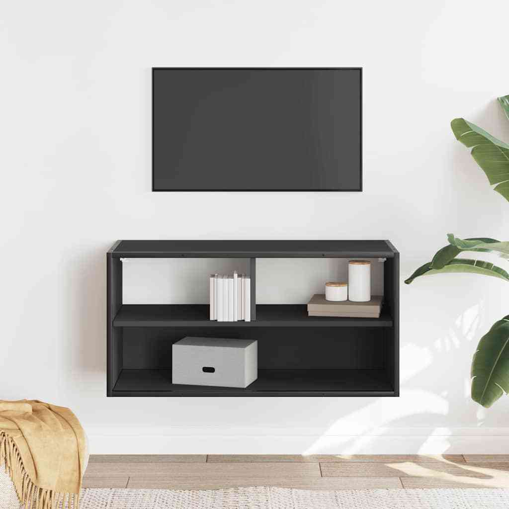 TV Cabinet Black 80x31x39.5 cm Engineered Wood and Metal