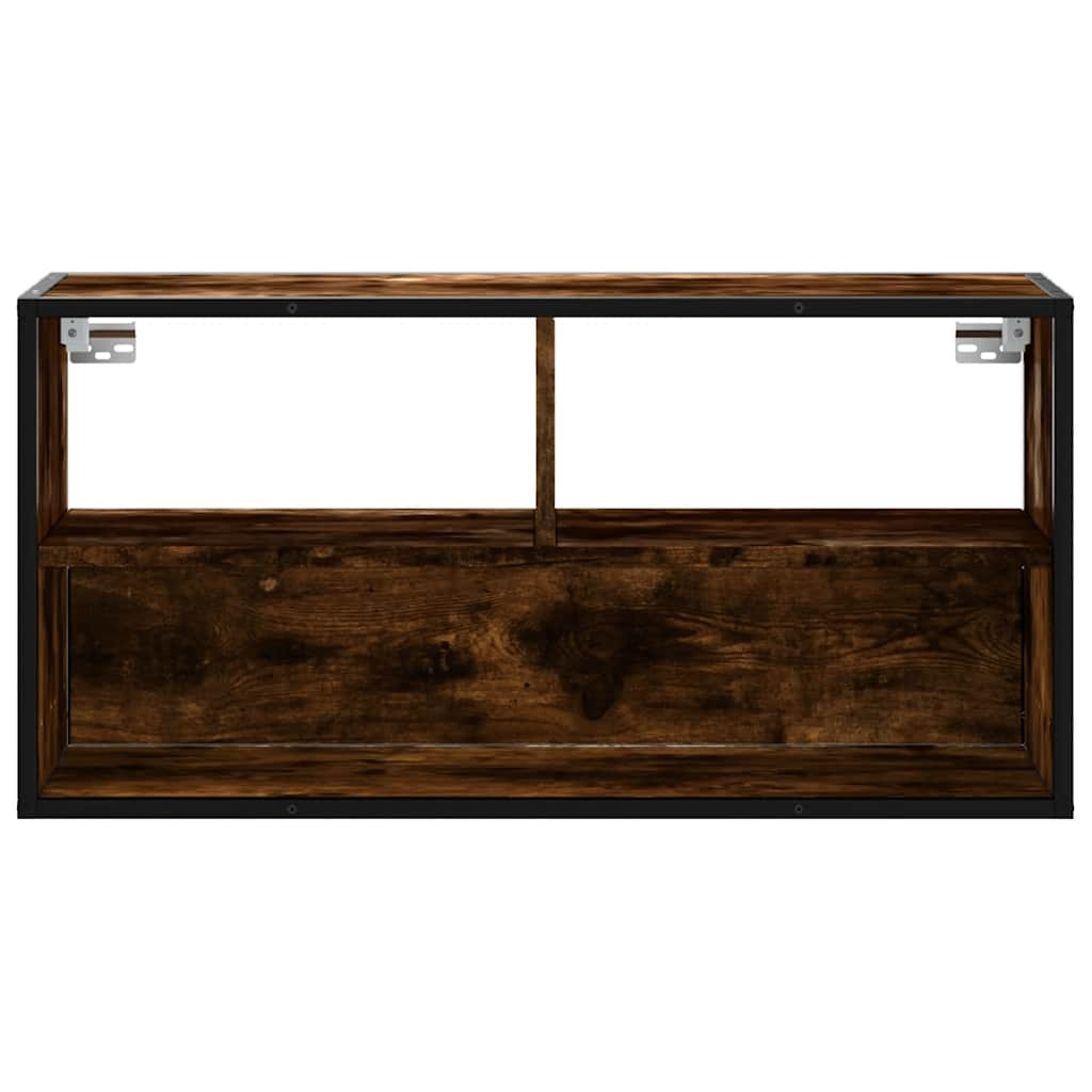 TV Cabinet Smoked Oak 80x31x39.5 cm Engineered Wood and Metal