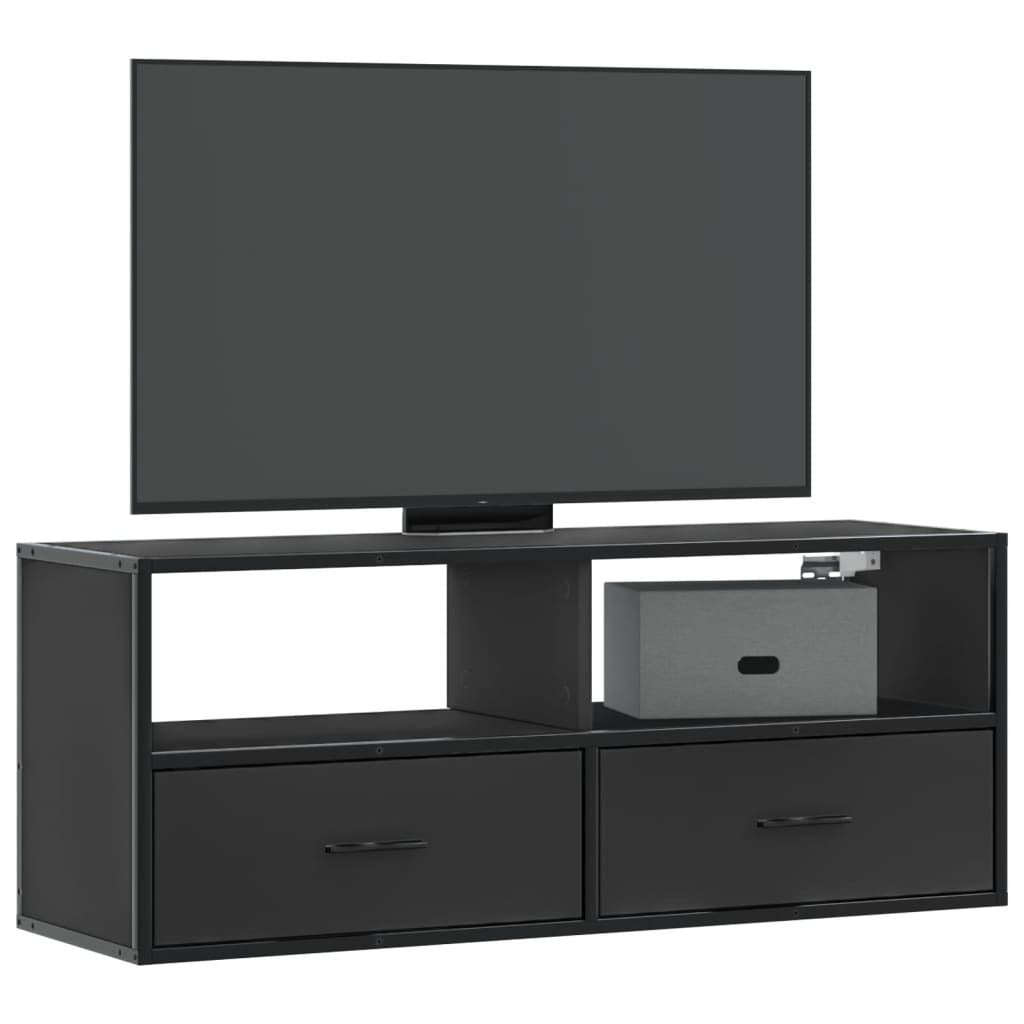 TV Cabinet Black 100x31x39.5 cm Engineered Wood and Metal