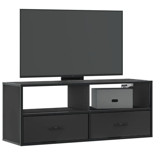 TV Cabinet Black 100x31x39.5 cm Engineered Wood and Metal