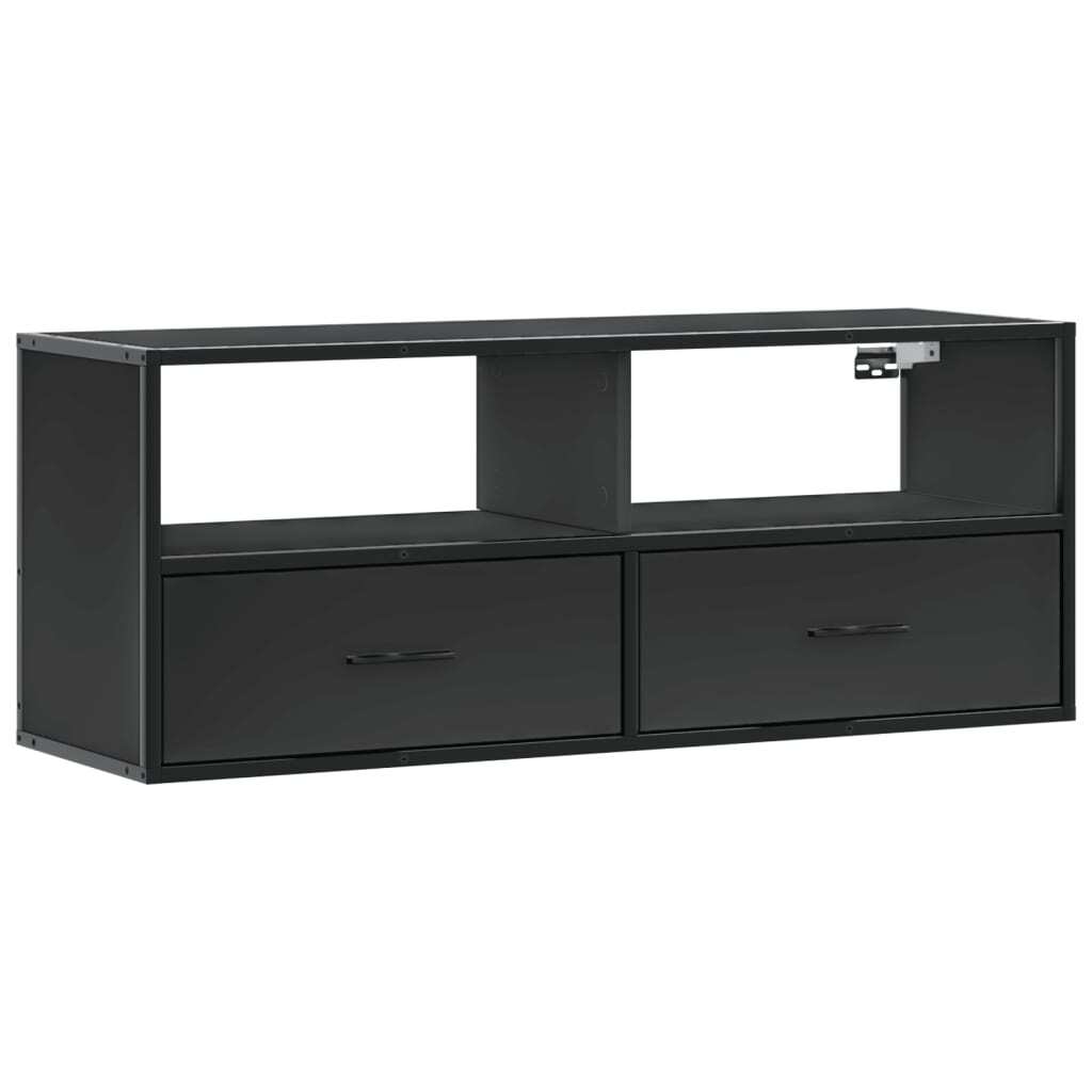 TV Cabinet Black 100x31x39.5 cm Engineered Wood and Metal