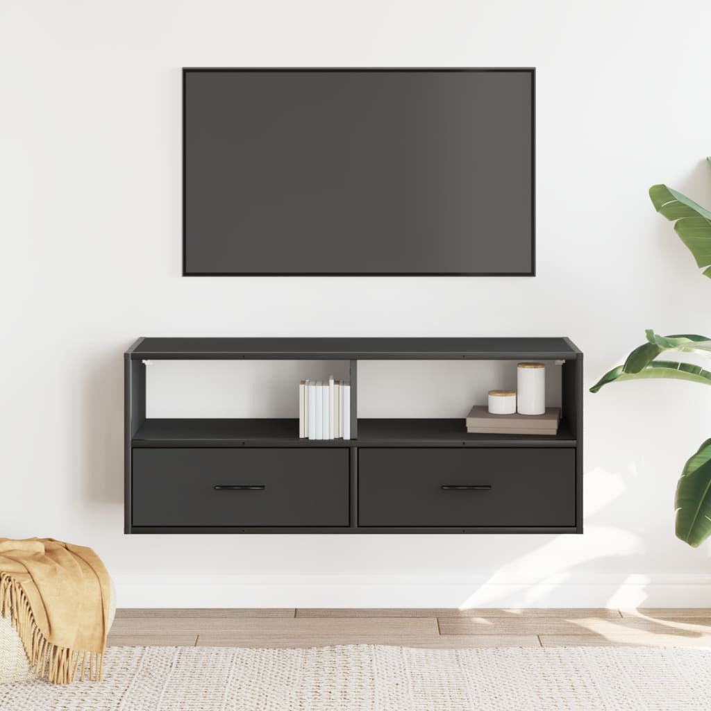 TV Cabinet Black 100x31x39.5 cm Engineered Wood and Metal