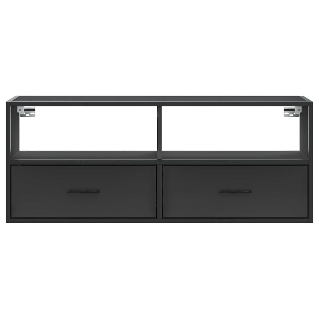 TV Cabinet Black 100x31x39.5 cm Engineered Wood and Metal