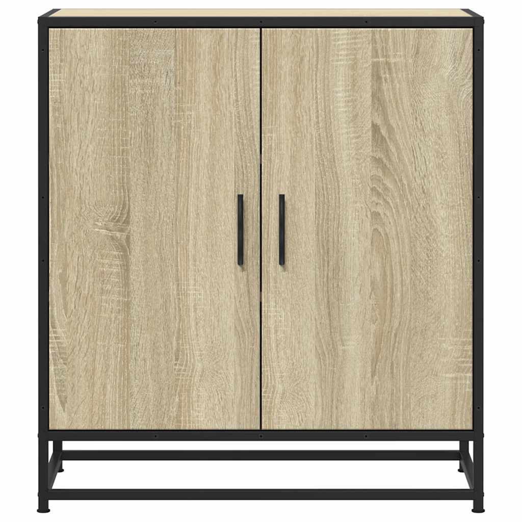 Sideboard Sonoma Oak 68x35x76 cm Engineered Wood and Metal