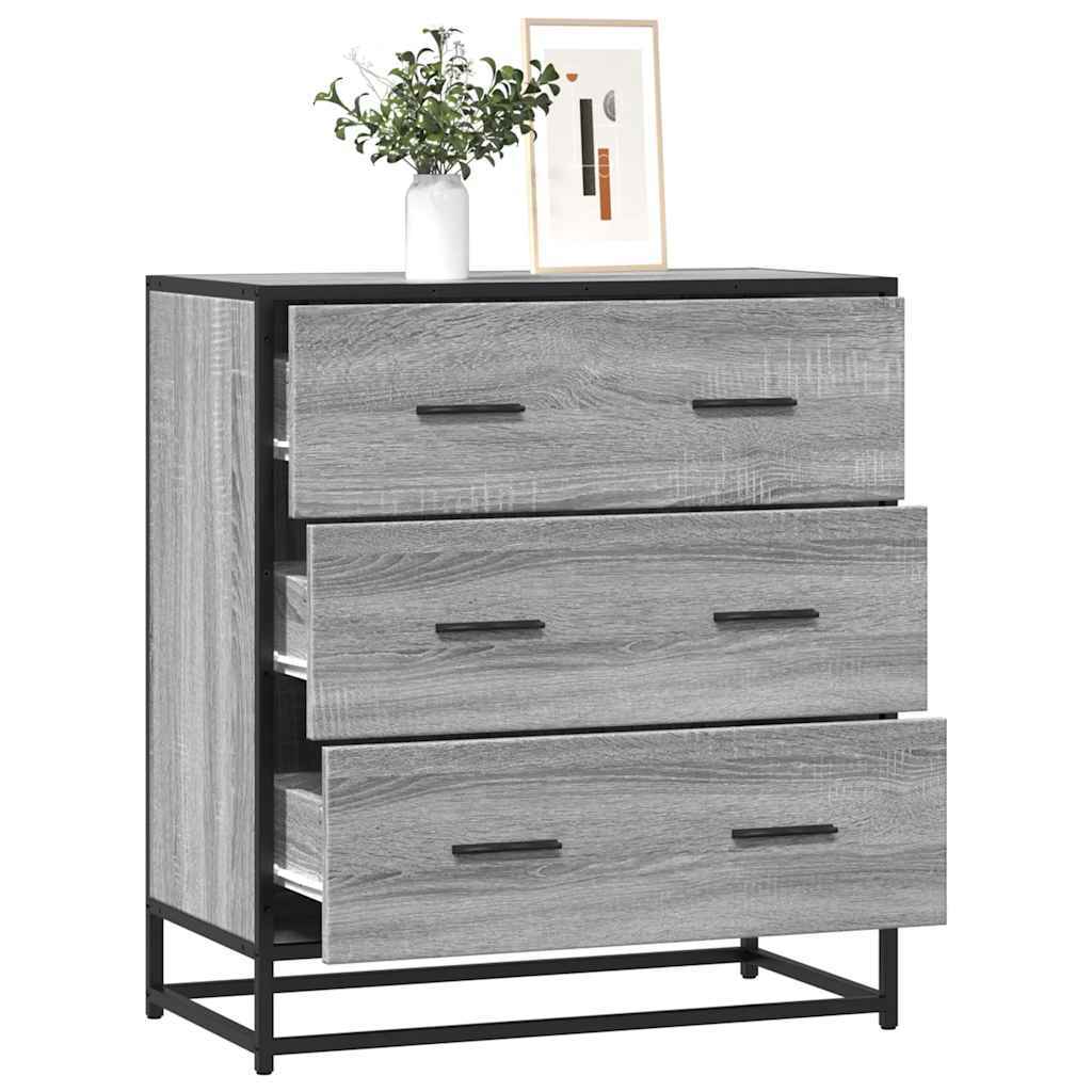 Sideboard Grey Sonoma 68x35x76 cm Engineered Wood and Metal