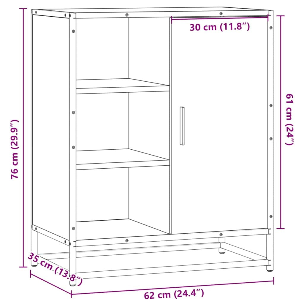 Sideboard Sonoma Oak 62x35x76 cm Engineered Wood