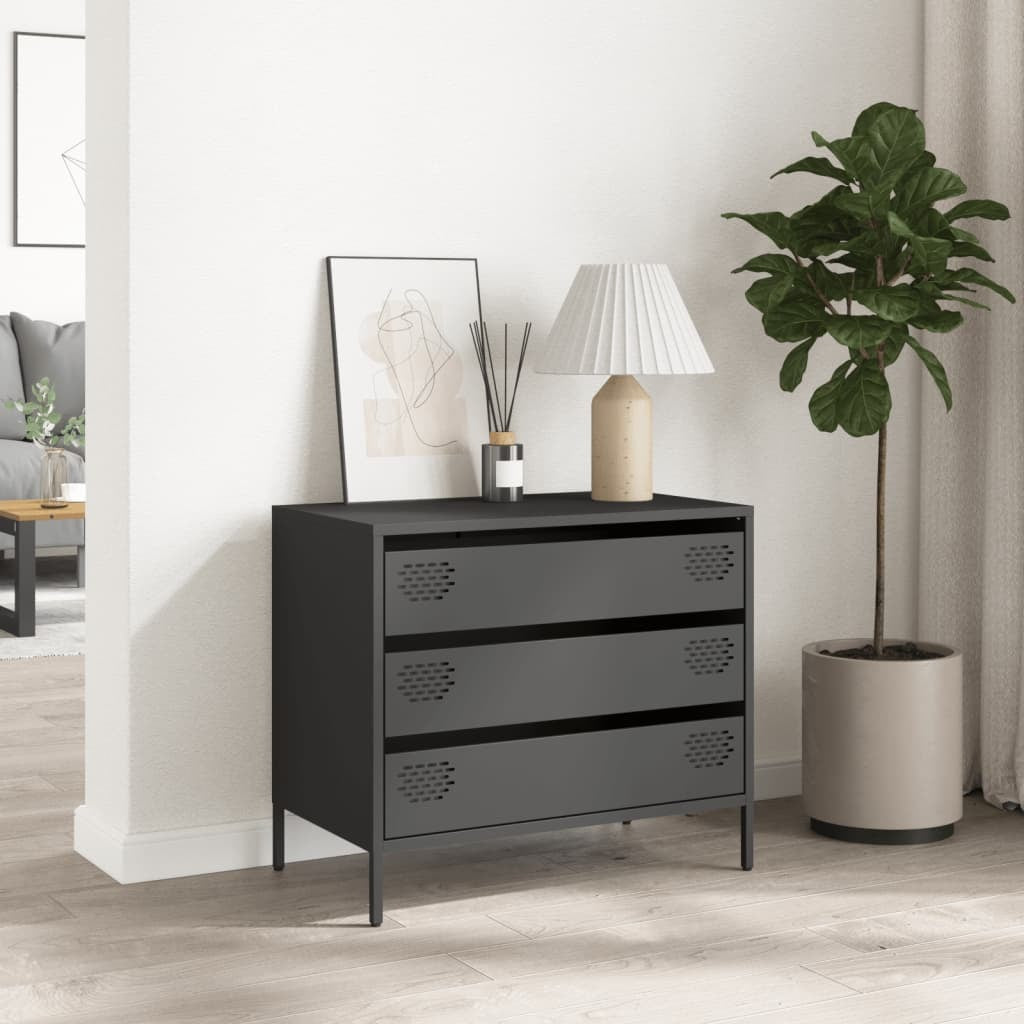 Sideboard?Black 68x39x58.5 cm Cold-rolled Steel