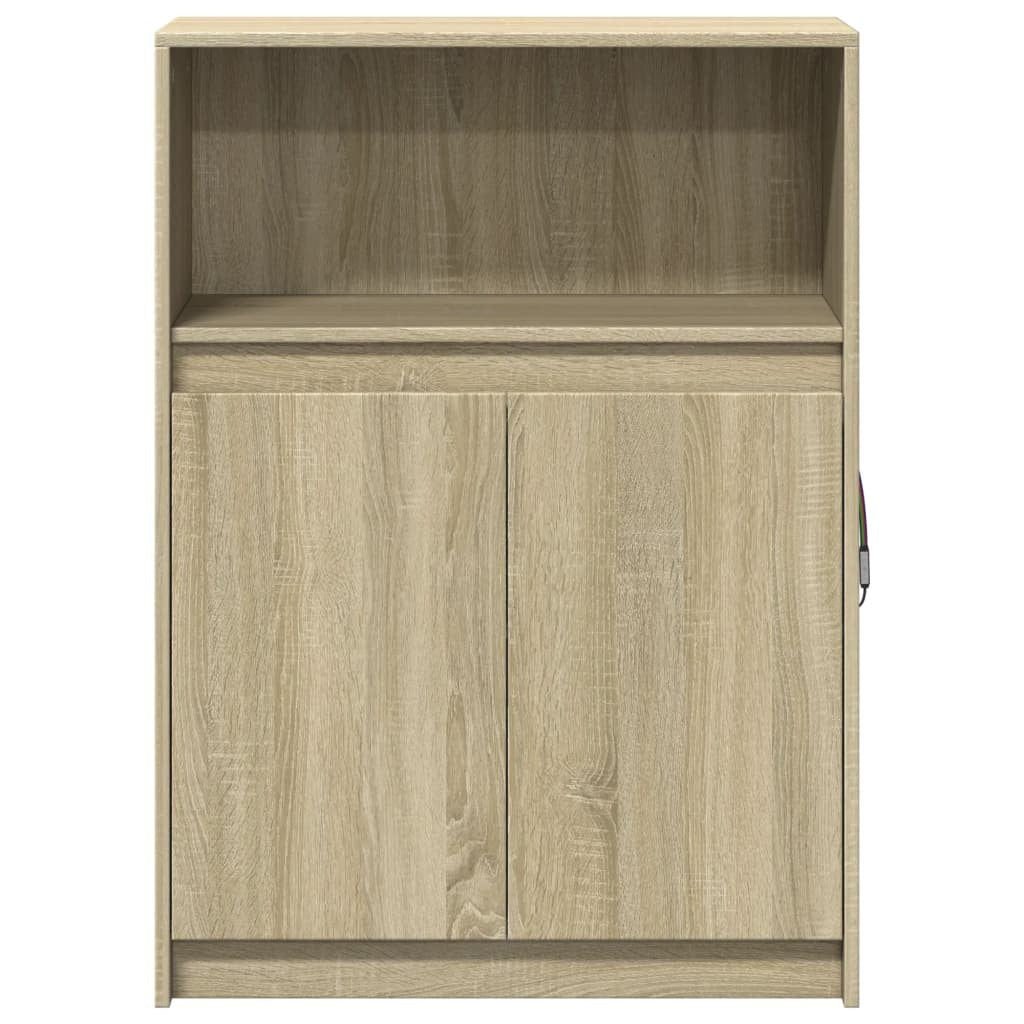 Sideboard with LED Sonoma Oak 72x34x100 cm Engineered Wood