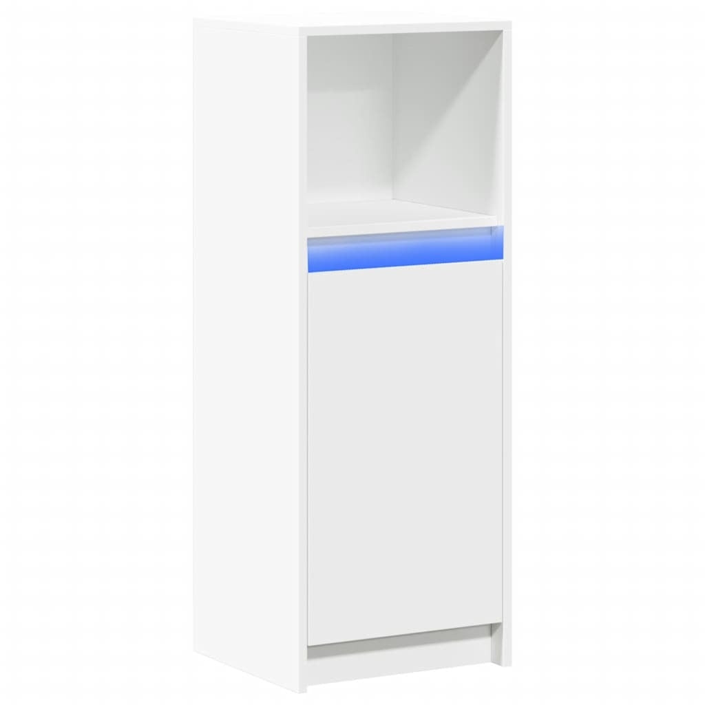 Sideboard with LED White 38x34x100 cm Engineered Wood