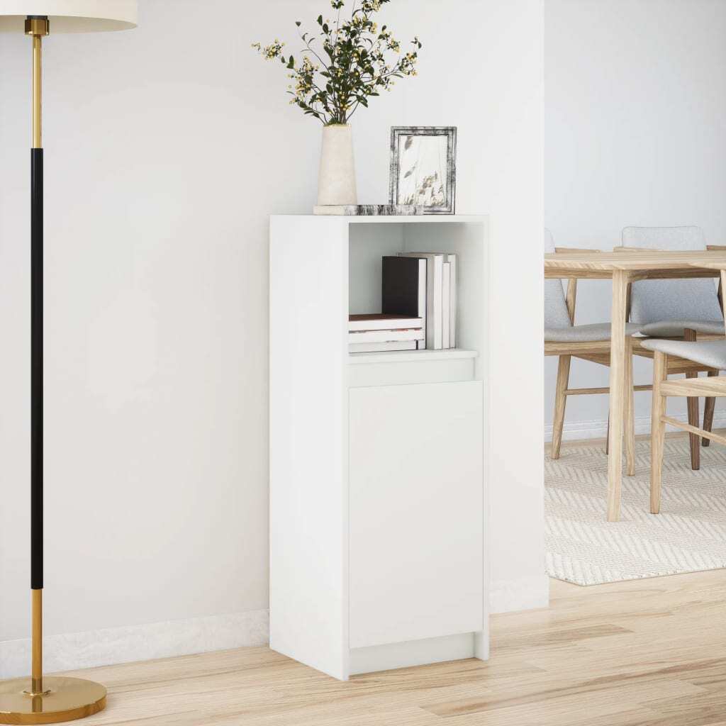 Sideboard with LED White 38x34x100 cm Engineered Wood