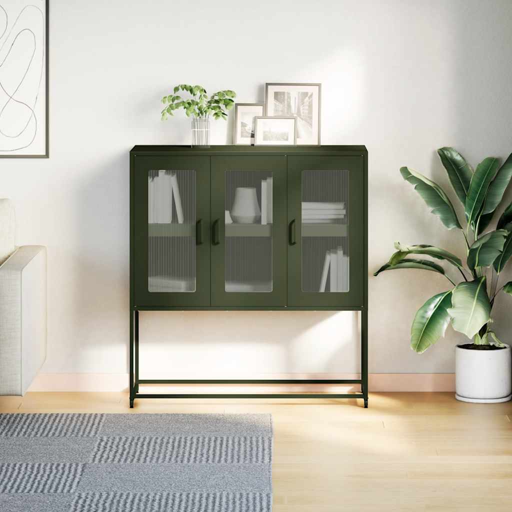 Sideboard Olive Green 100.5x39x107 cm Cold-rolled Steel