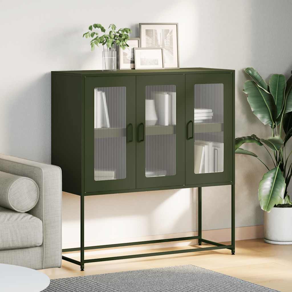 Sideboard Olive Green 100.5x39x107 cm Cold-rolled Steel