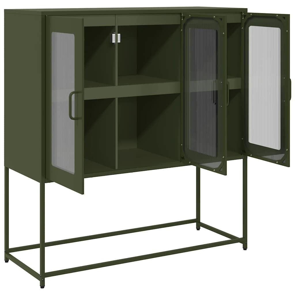 Sideboard Olive Green 100.5x39x107 cm Cold-rolled Steel