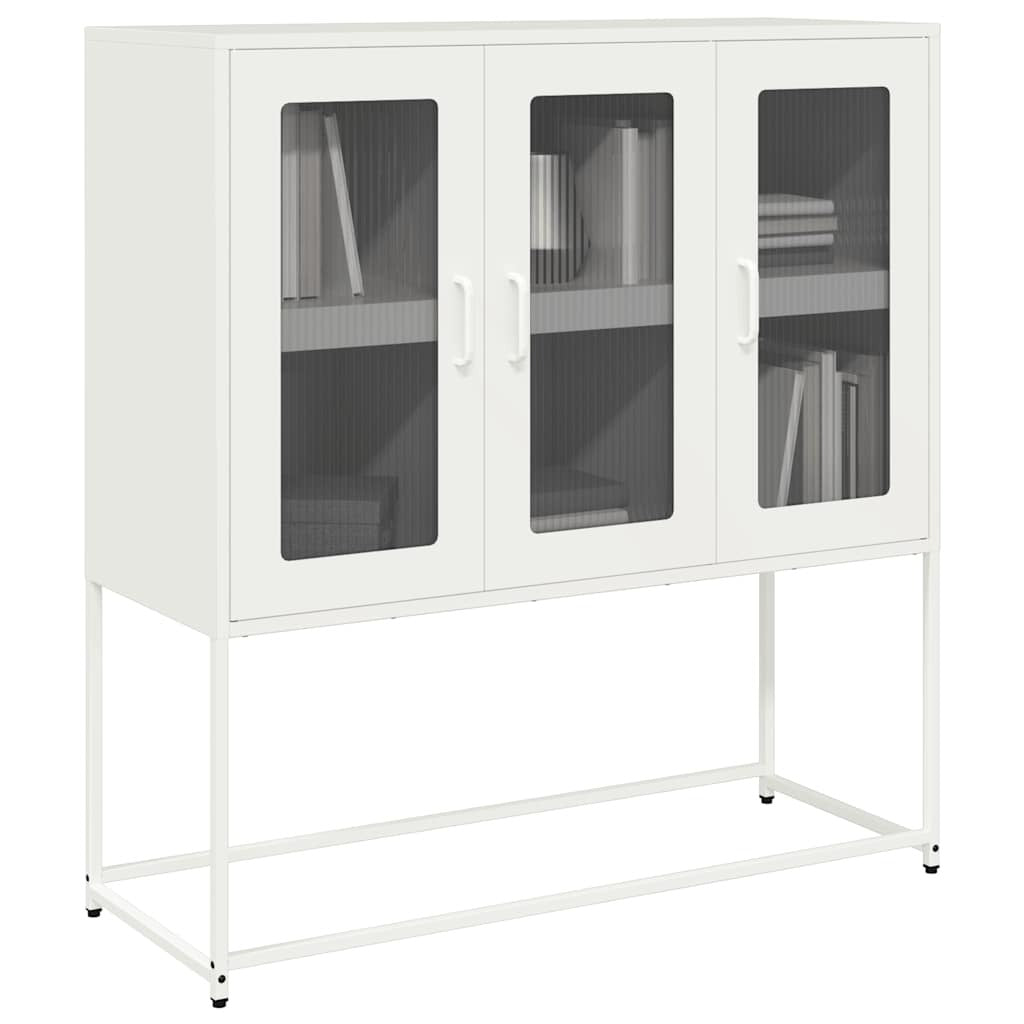 Sideboard White 100.5x39x107 cm Cold-rolled Steel