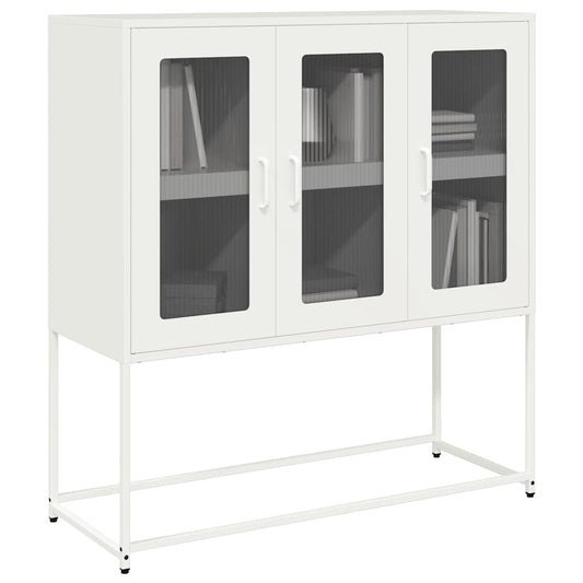 Sideboard White 100.5x39x107 cm Cold-rolled Steel