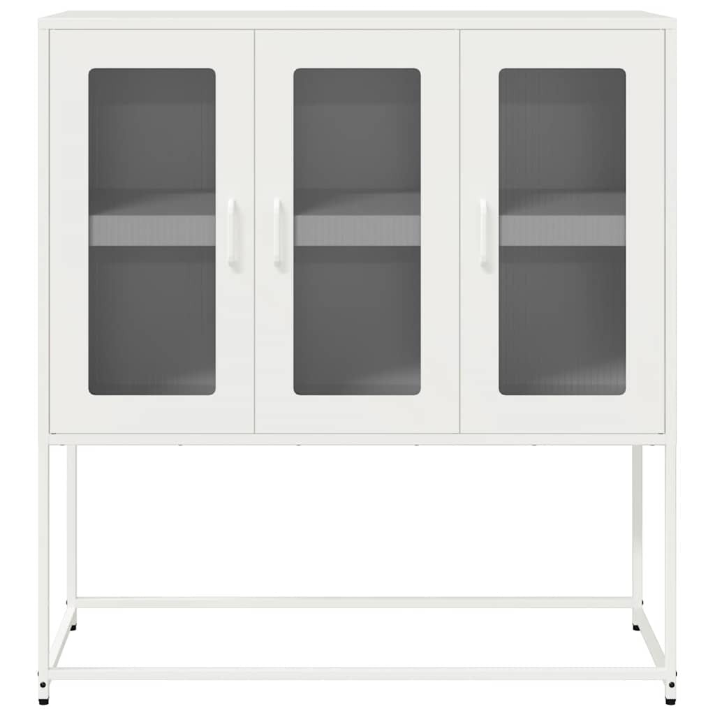 Sideboard White 100.5x39x107 cm Cold-rolled Steel