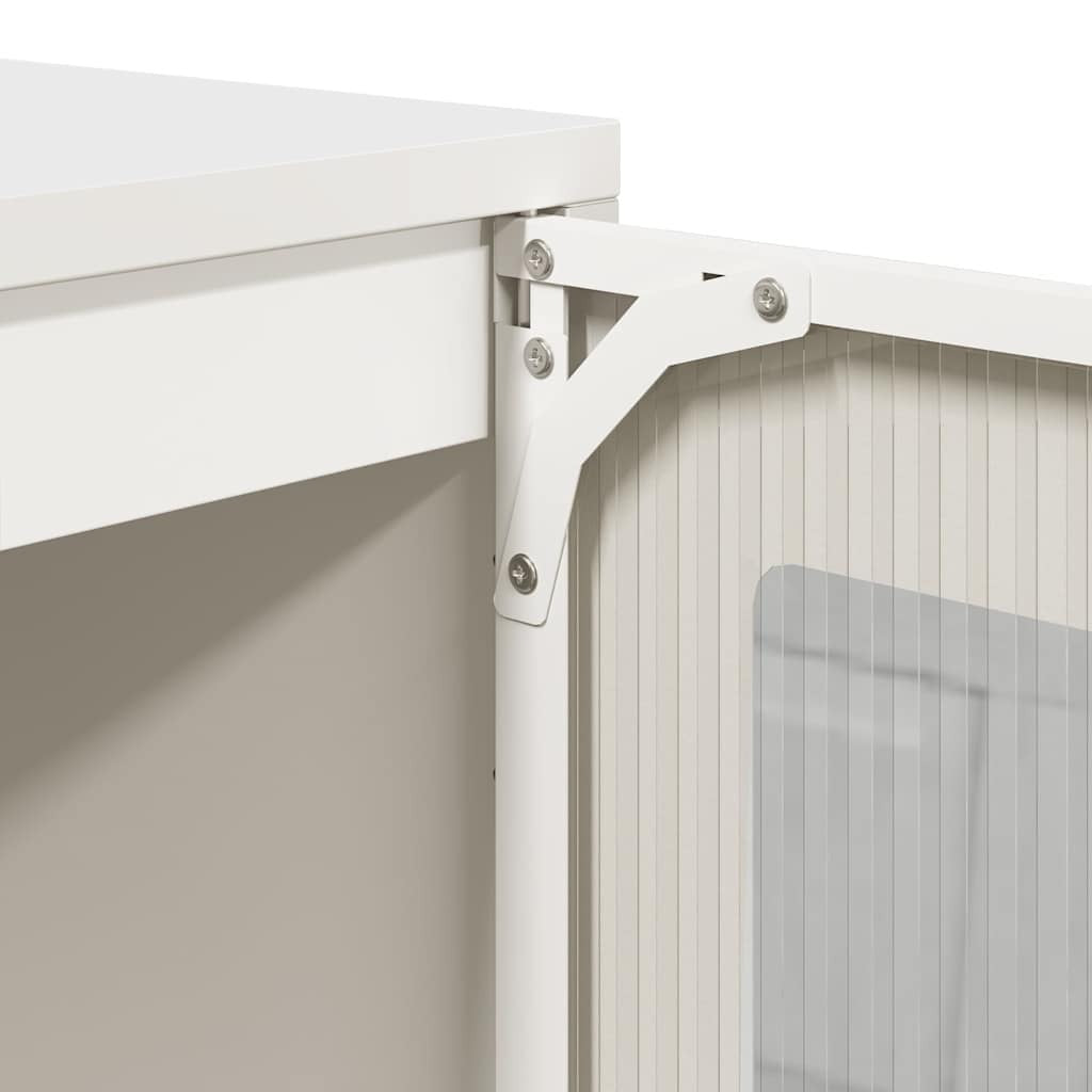 Sideboard White 100.5x39x107 cm Cold-rolled Steel