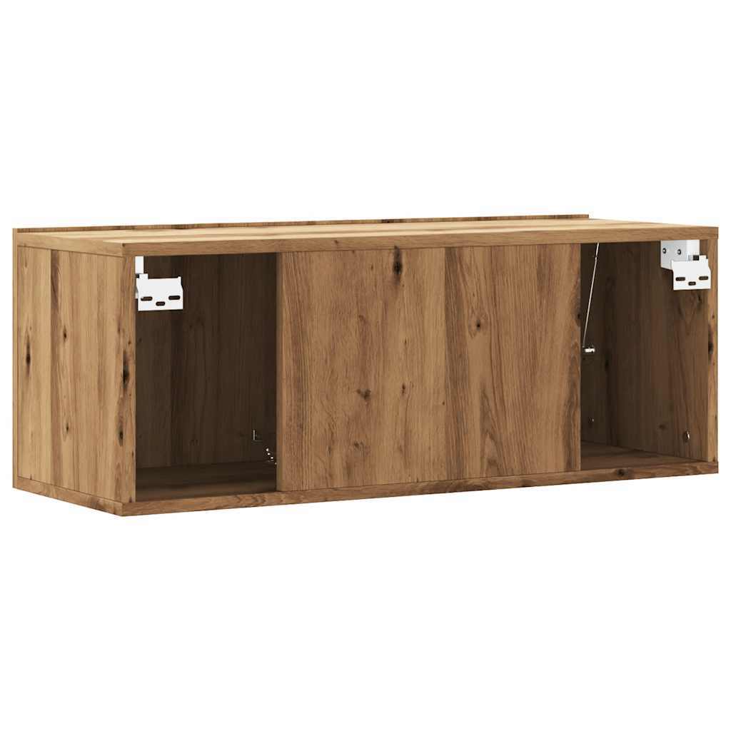 Wall Mounted TV Cabinet Artisan Oak 80x30x30 cm Engineered Wood