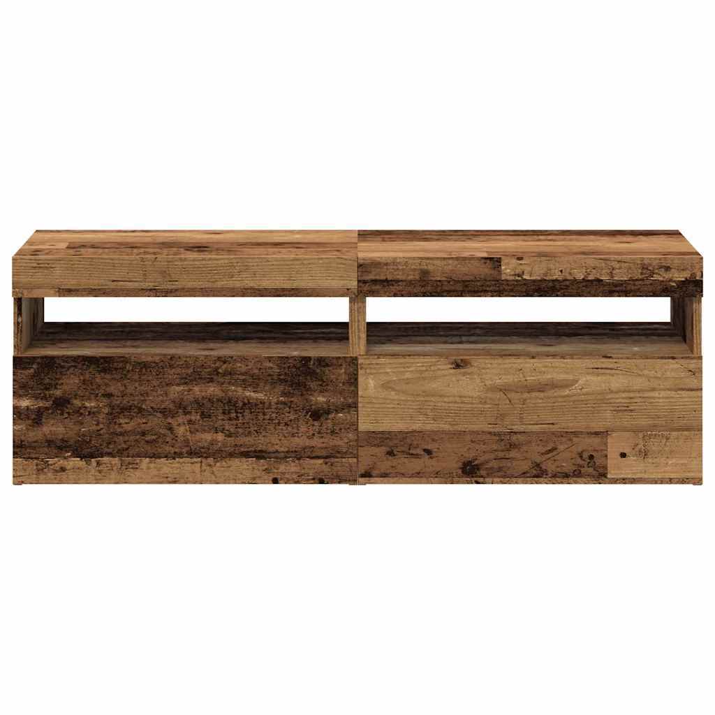 TV Cabinets with LED Lights 2 pcs Old Wood Engineered Wood